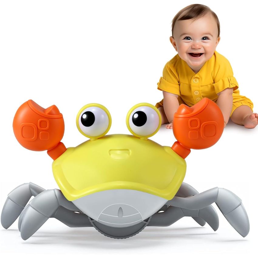 Yellow Crawling Crab Dancing Baby Toy