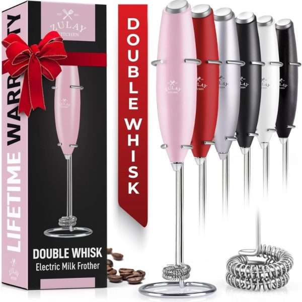 Zulay Double Whisk Milk Frother Handheld